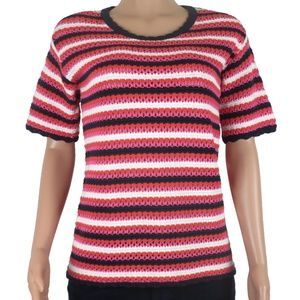 Tommy Hilfiger Womens Crochet Knit Top Cotton Sz S